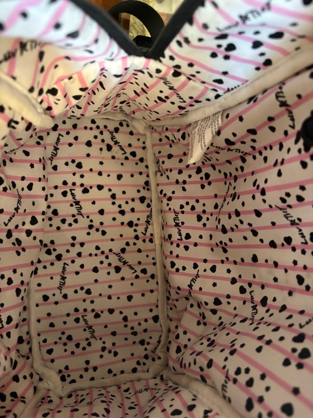 Betsey Johnson Sammy Butterfly Backpack Black White Blush Pink Stripes - Picture 6 of 7